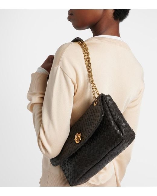Bottega Veneta Black Madison Medium Leather Shoulder Bag