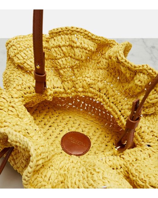 Aquazzura Yellow Paradise Raffia Clutch