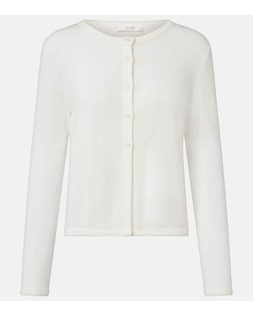 The Row White Gretas Cotton Cardigan
