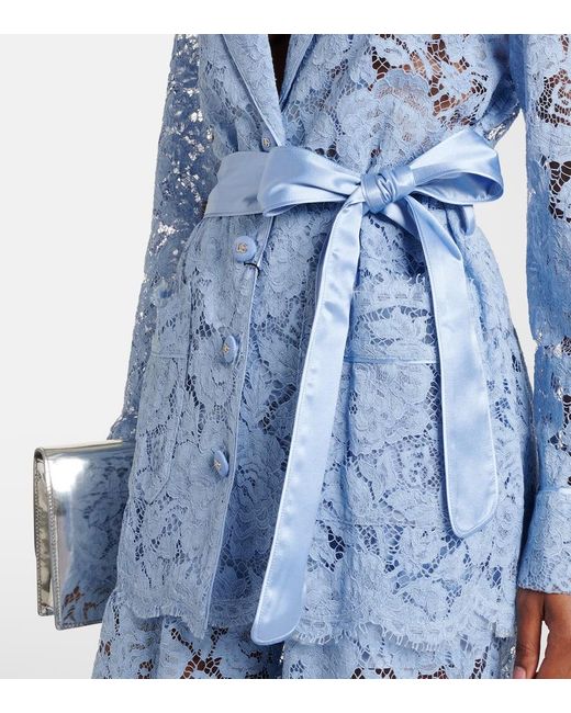 Dolce & Gabbana Blue Jacke Aus Spitze