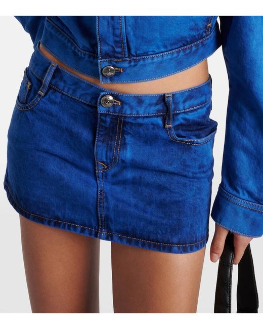 Minigonna di jeans a vita bassa di Vivienne Westwood in Blue