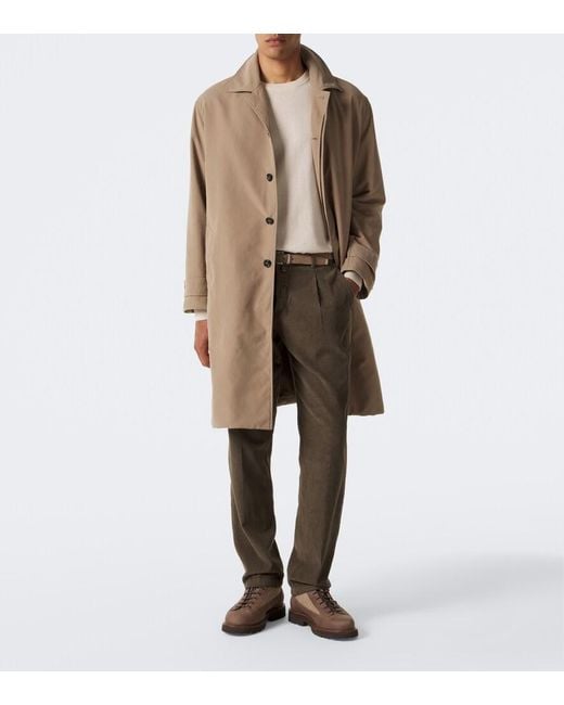 Kiton Gray Cotton Corduroy Tapered Pants for men