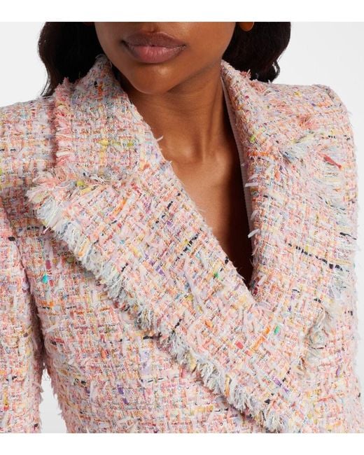 Balmain Pink Double-Breasted Tweed Jacket