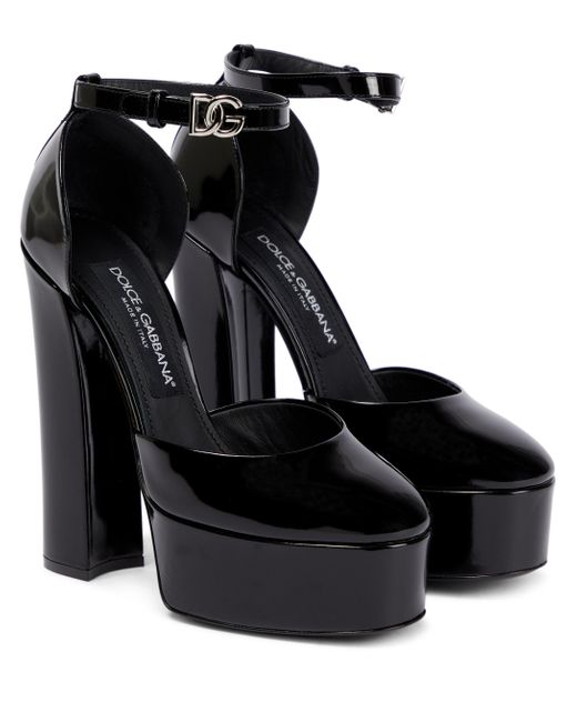 Dolce & Gabbana Patent Leather Platform Pumps in Black | Lyst Australia