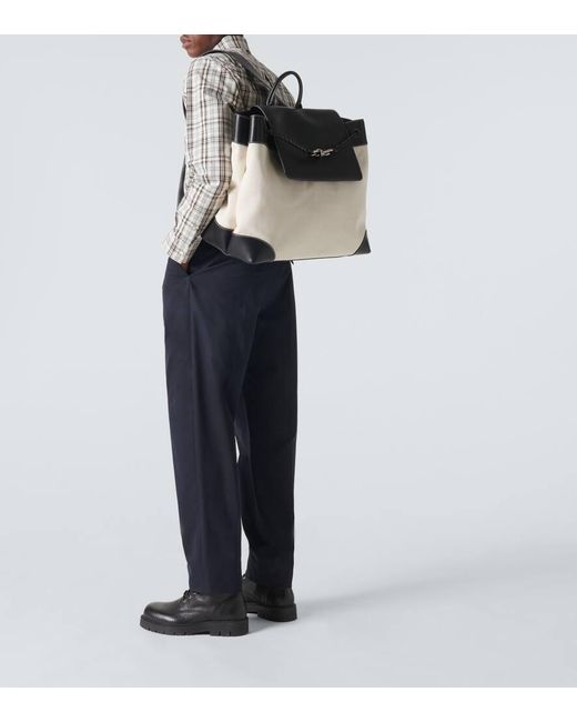 Bottega Veneta Rucksack Andiamo Large Aus Canvas Und Leder in Black für Herren