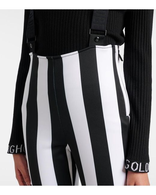 Goldbergh White Lunira Striped Ski Salopettes