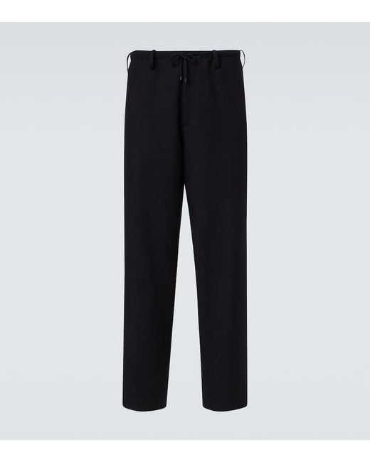 Dries Van Noten Black Penny Wool Straight Pants for men
