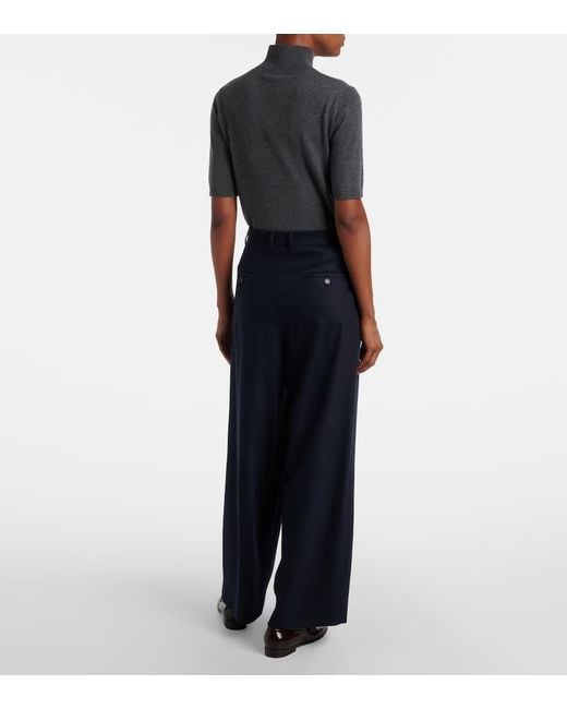 Max Mara Blue Weite Hose Titty Aus Wolle