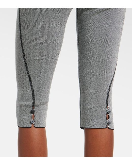 Jacquemus Gray Cropped Stretch-Jersey Leggings