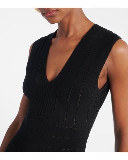 Max Mara Black Maxikleid Tallone Aus Strick
