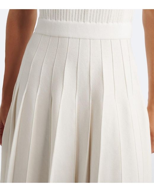 Thom Browne White Ribbed-Knit Pointelle Cotton Polo Dress