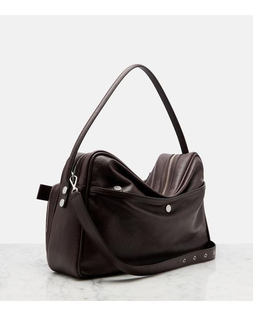 Acne Black Schultertasche Camero Medium Aus Leder