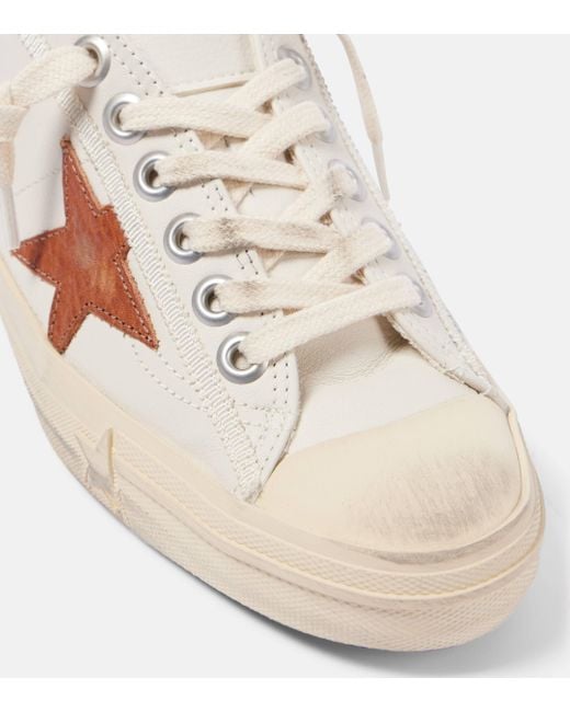 Golden Goose Deluxe Brand Natural V-Star 2 Leather Sneakers