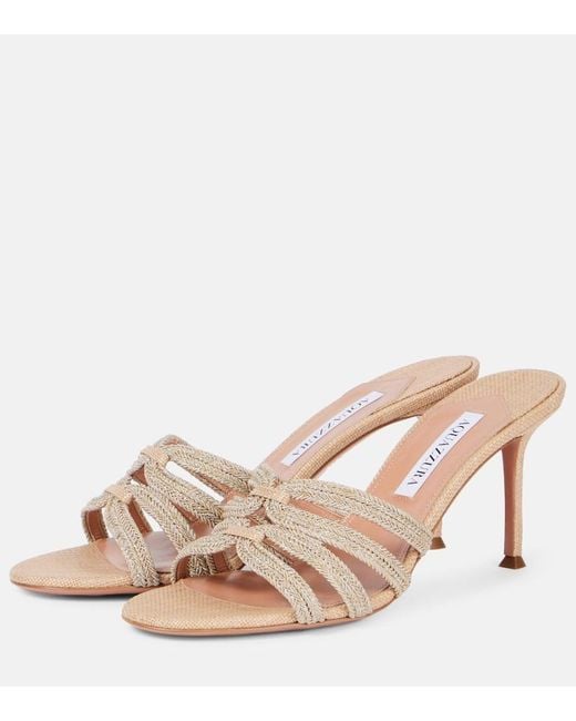 Aquazzura Pink Playita 75 Mules