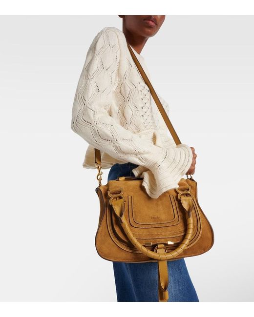 Chloé Brown Marcie Small Suede Tote Bag