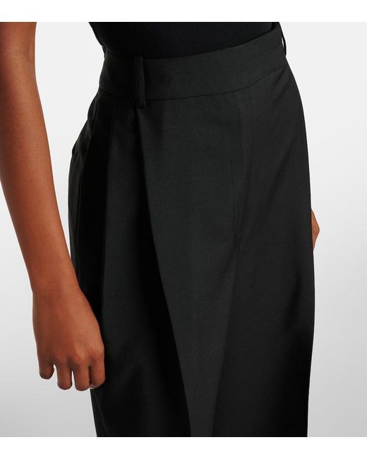 Rohe Blue Mid-Rise Wool And Mohair Wide-Leg Pants