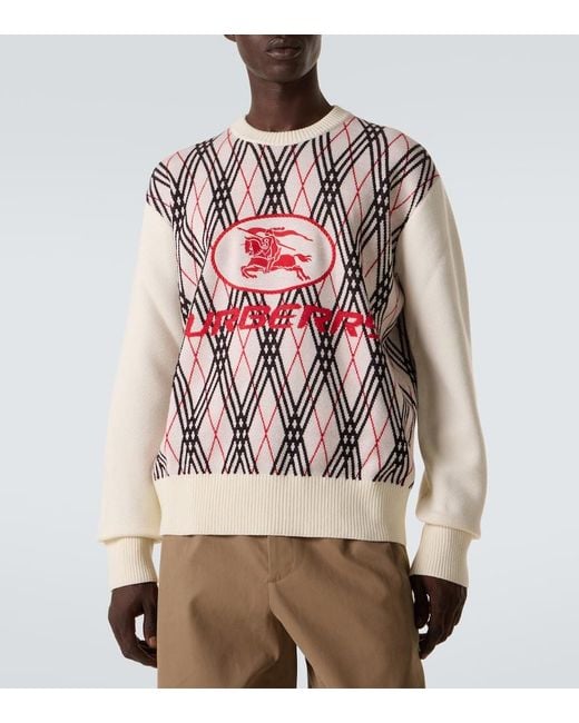Pullover di Burberry in White da Uomo