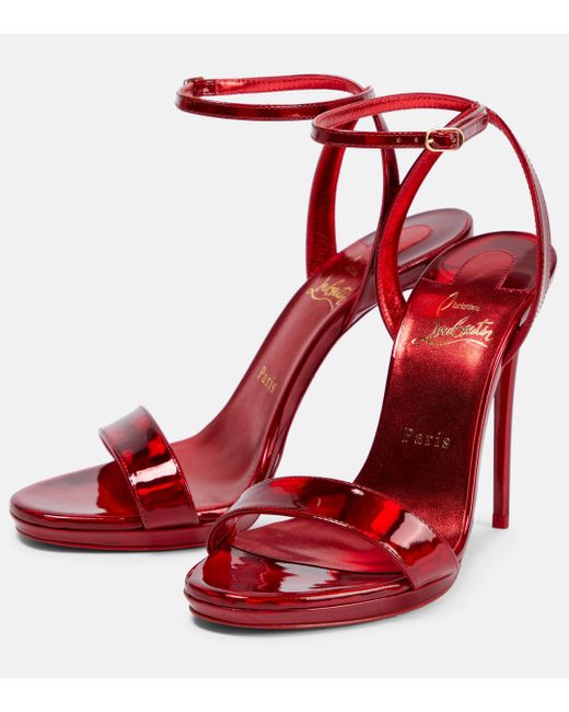 Christian Louboutin Red Loubi Queen 120 Patent Sandal