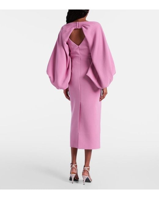 Roksanda Pink Garance Balloon-Sleeve Crepe Gown