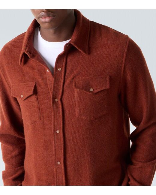 God's True Cashmere Brown Cashmere Shirt With Sunstone for men