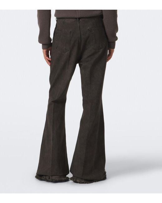 Rick Owens Gray Bolan Distressed Flared Jeans for men