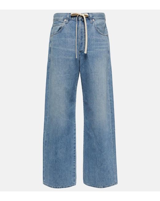 Citizens of Humanity Blue Brynn Low-rise Wide-leg Jeans