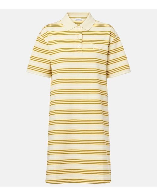 Burberry Yellow Icon Stripe Cotton Piquet Minidress