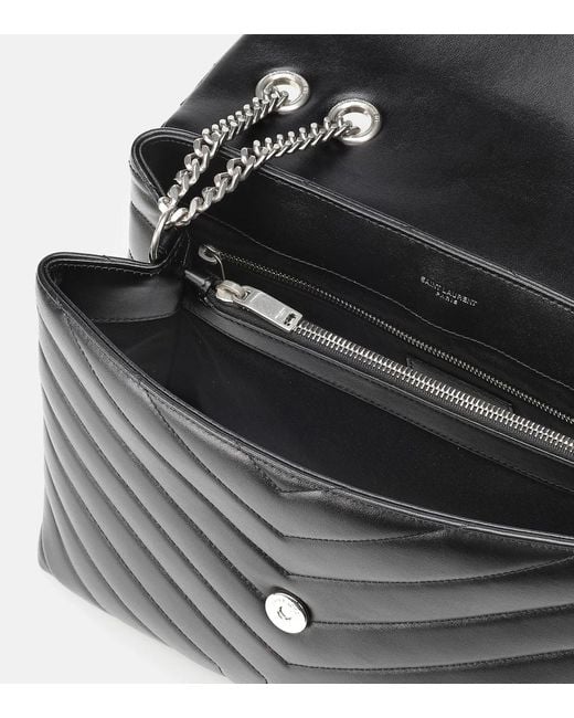 Borsa Loulou Medium in pelle matelasse di Saint Laurent in Black