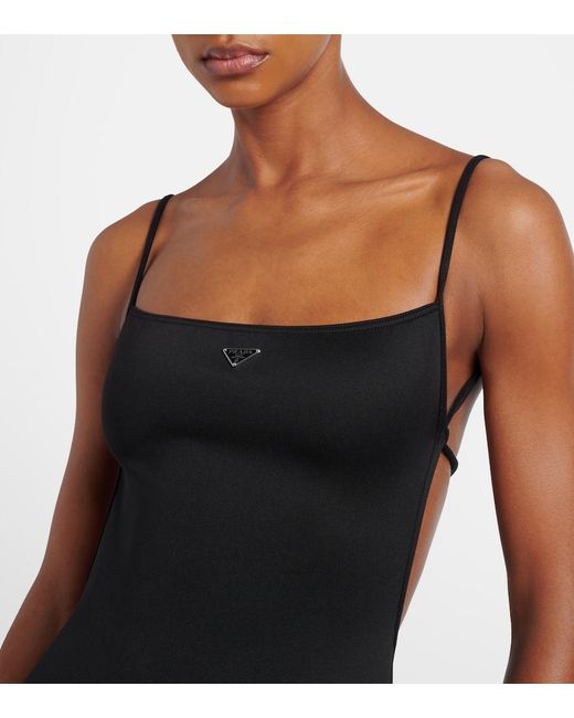 Prada Black Logo Swimsuit