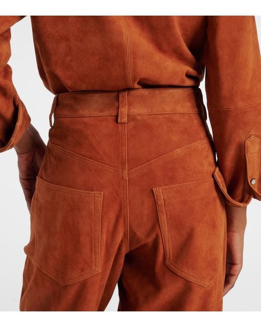 Isabel Marant Orange Darielle Suede Pants