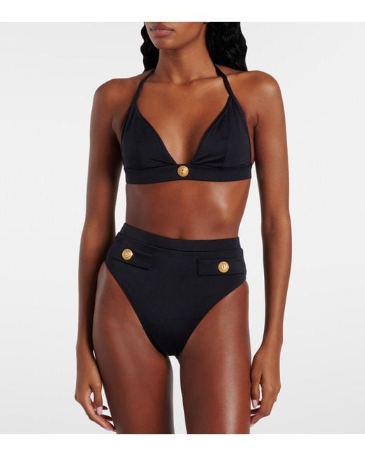Balmain Black Embellished Bikini