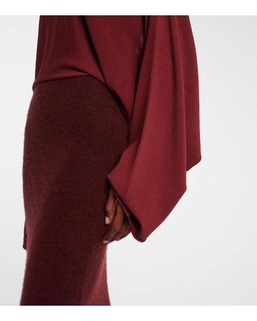 AYA MUSE Red Pine Caped Maxi Dress
