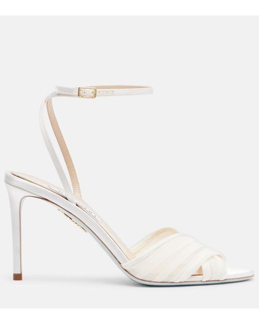 Aquazzura White Voile Satin And Chiffon Sandals