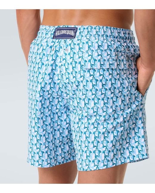 Vilebrequin Blue Printed Swim Trunks for men