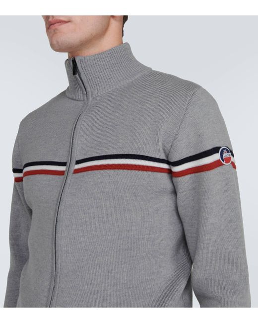 Fusalp Gray Wengen Fiz Ii Wool Zip-up Sweater for men