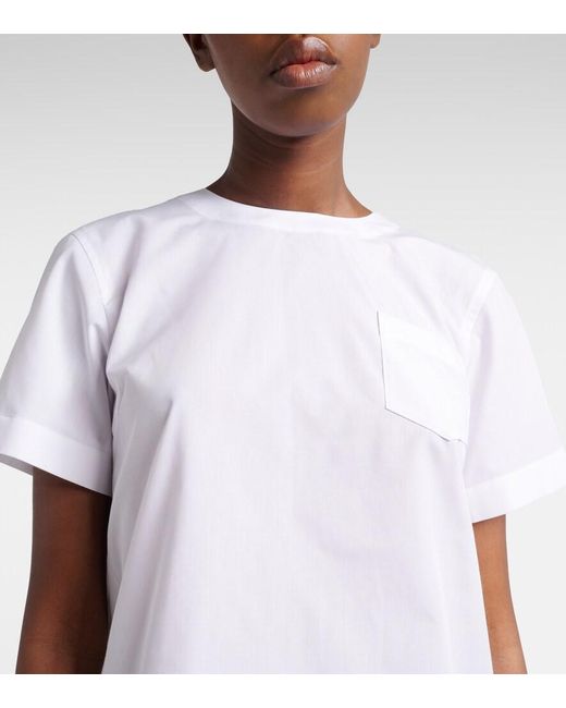 Sacai White Poplin Minidress