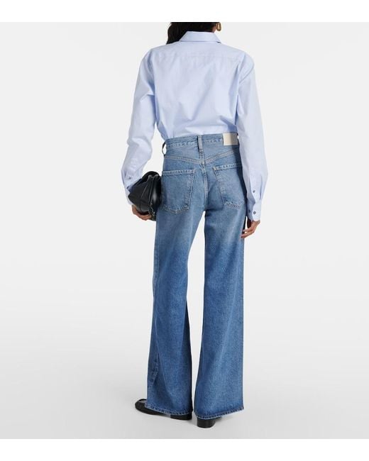 Citizens of Humanity Blue Paloma Mid-Rise Wide-Leg Jeans
