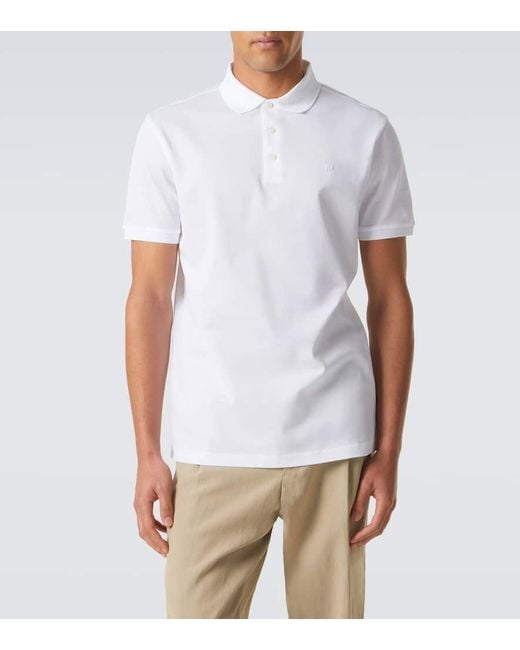 Ralph Lauren White Cotton Pique Polo Shirt for men
