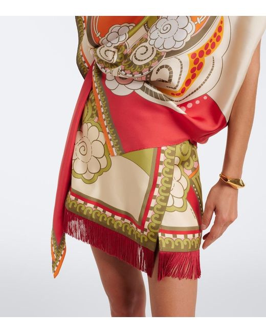 LaDoubleJ White Full-On Printed Silk Twill Top