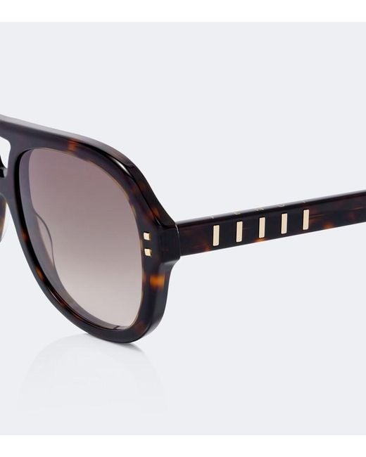 Fendi Brown Five Sisters Aviator Sunglasses