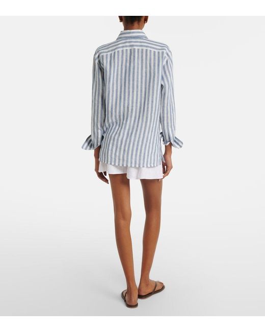 Doen White Loren Linen Shorts