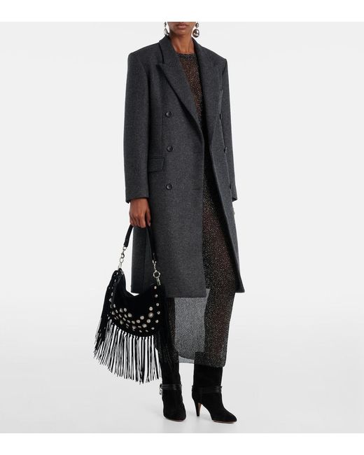 Isabel Marant Gray Fanelie Knitted Lame Maxi Dress