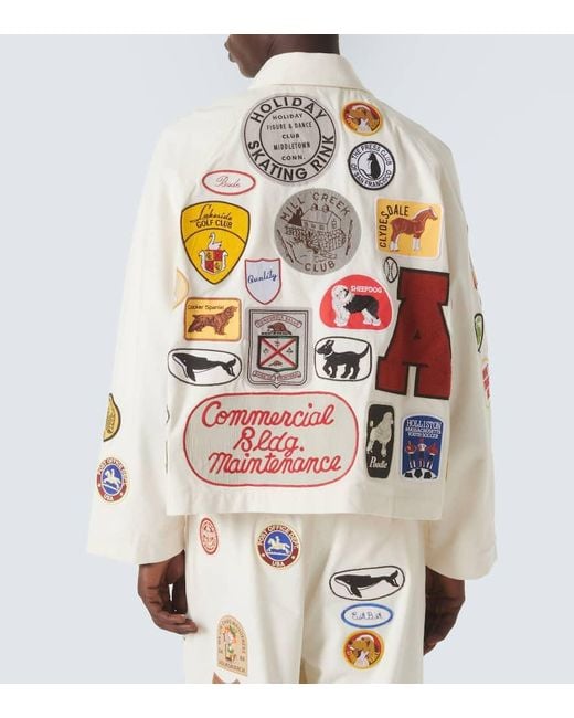 Bode White Cambridge Patch-Applique Cotton Canvas Jacket for men