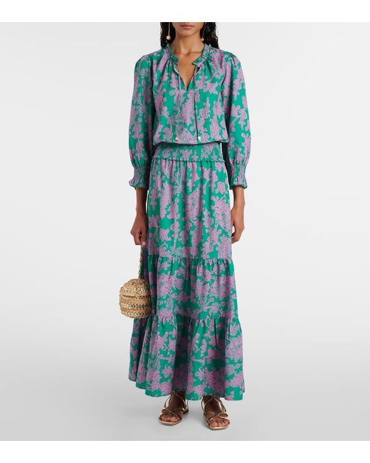 Heidi Klein Blue Maxikleid Santa Rosa Aus Einem Baumwollgemisch