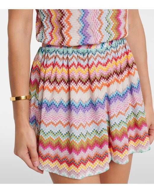 Missoni Red Zigzag Halterneck Lame Romper