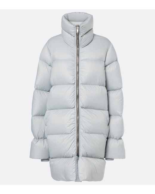 Rick Owens Gray Daunenmantel Turtle
