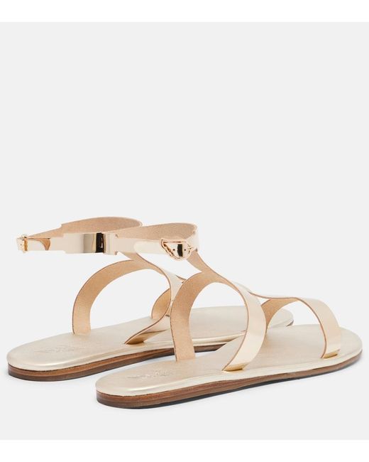 Ancient Greek Sandals Natural Fedra Metallic Leather Gladiator Sandals