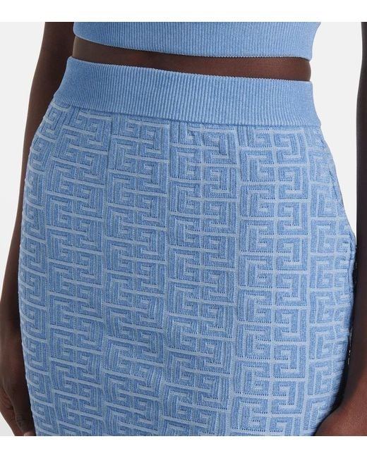 Balmain Blue Minirock Monogram