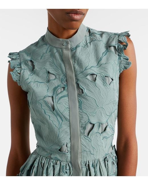 Erdem Green Guipure Lace Shirt Dress