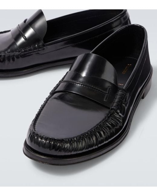 Tom Ford Black Patent Leather Penny Loafers for men